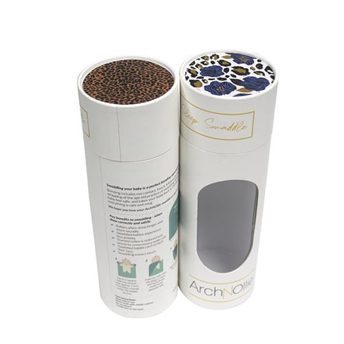Cylindrical-Shaped-Die-Cut-Middle-Gap-Window-Silk-Scarf-Packaging-Box-T-Shirt-Socks-Tissues-Gift-Round-Paper-Tube Scarf & Muffler box